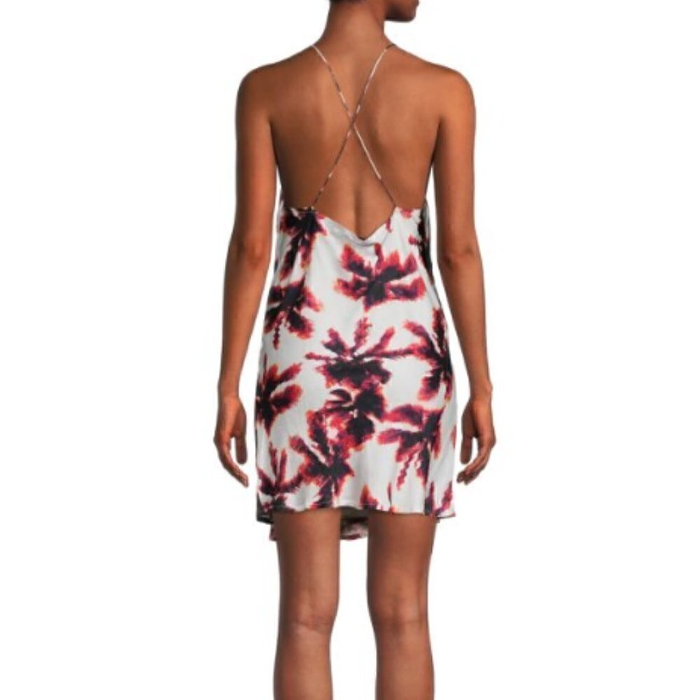 NWT Area Stars Palm Print Mini Slip Dress‎ Size L Women $125 - Picture 3 of 9